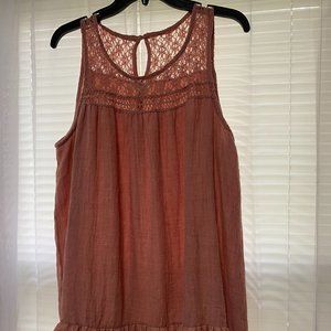 Umgee Sleveless Dress with Tiered Ruffle Hem